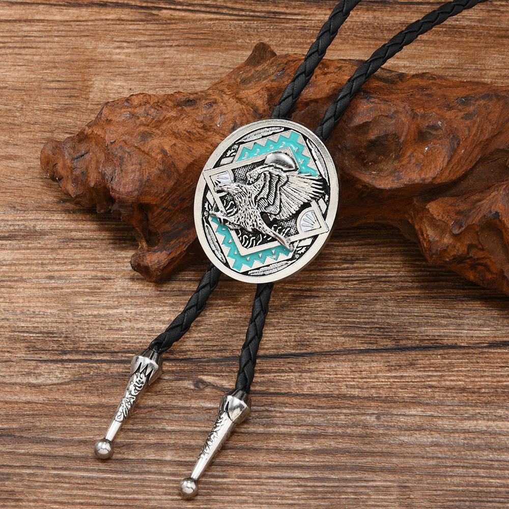 

Retro Western Horse Alloy Pendant Bolo Tie Necklace for Men античный серебряного