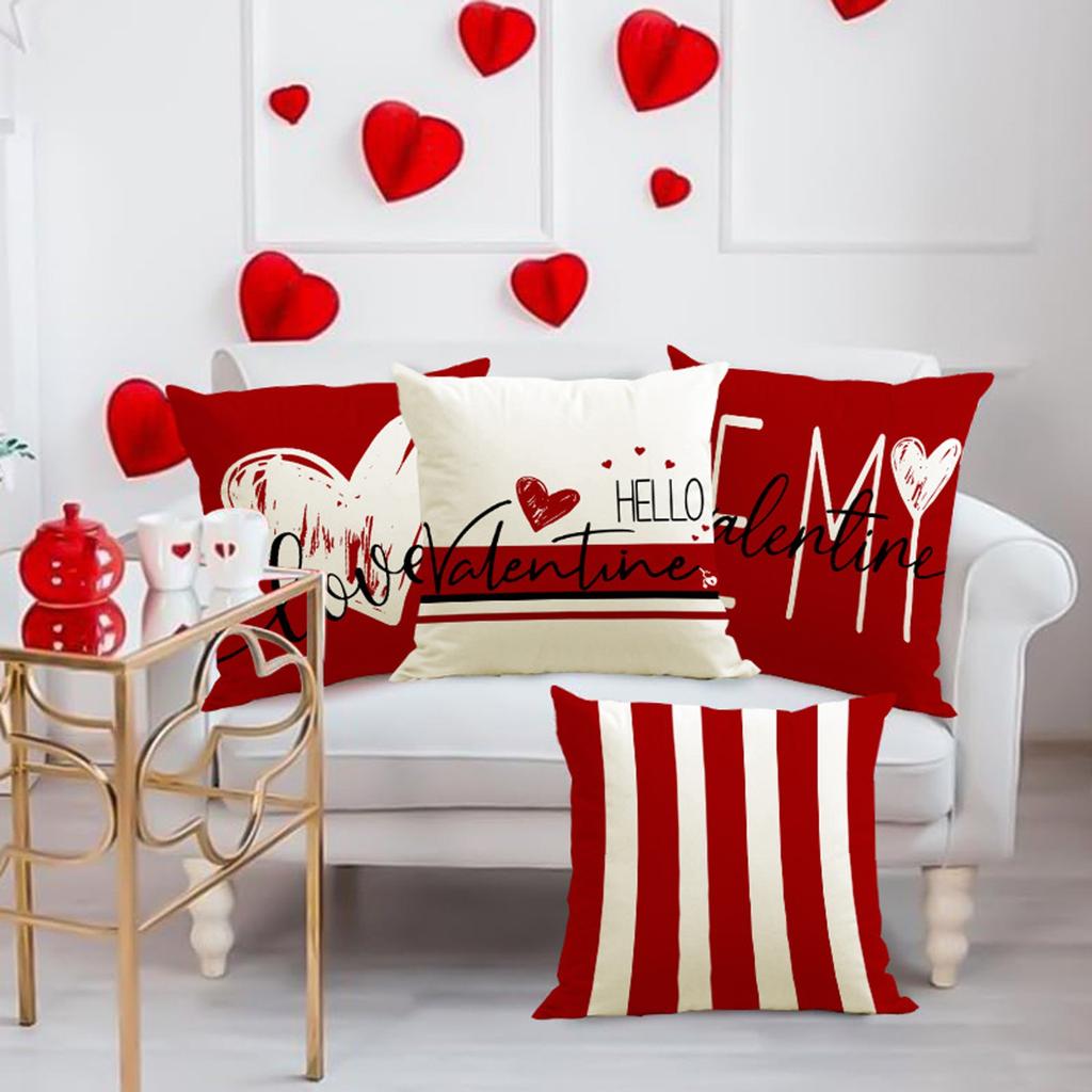Valentine's Day Striped Pillowcase Party Decoration Pillowcase Home Couple Bedroom Decoration Cushion Cover