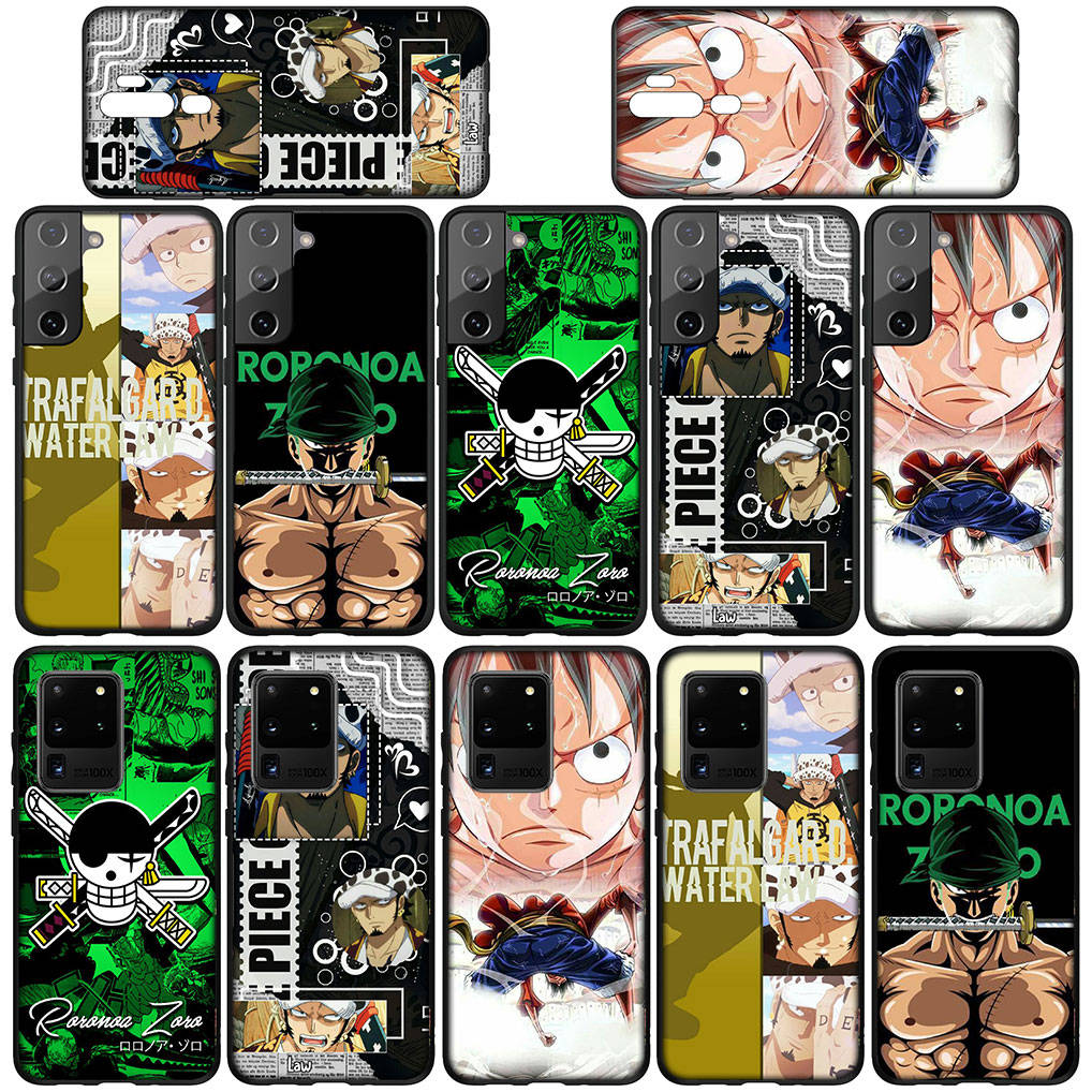 For Samsung Galaxy S24 S23 iPhone 15 14 Xiaomi Redmi Note 13 12 11 8 Plus 10 9 Pro Max X XR Case Cartoon Trafalgar Law Luffy One Piece OPPO Huawei