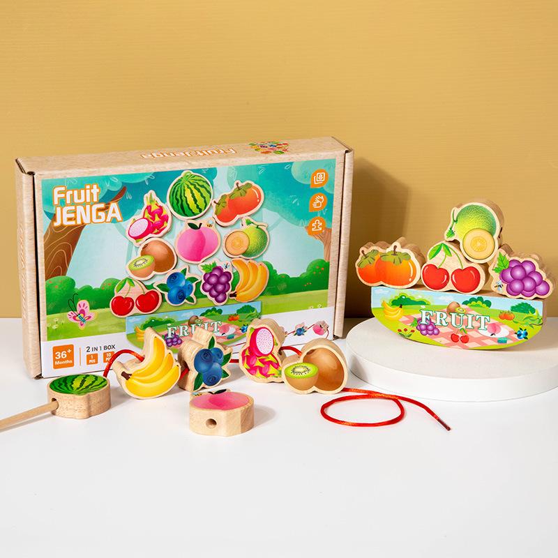 Holz-Kinder-Tier-Verkehrs-Perlen-Puzzle-Spiele, Konzentrationstraining, Feinmotorik, frühkindliche kognitive Spielzeuge