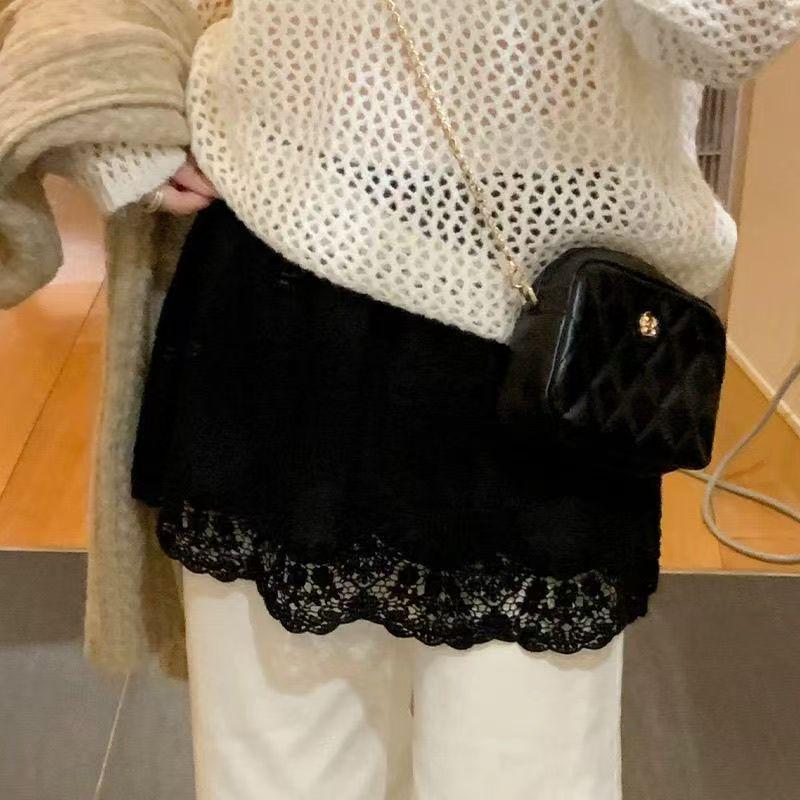 Women's Plus Size White Lace A-line Skirt for All Seasons