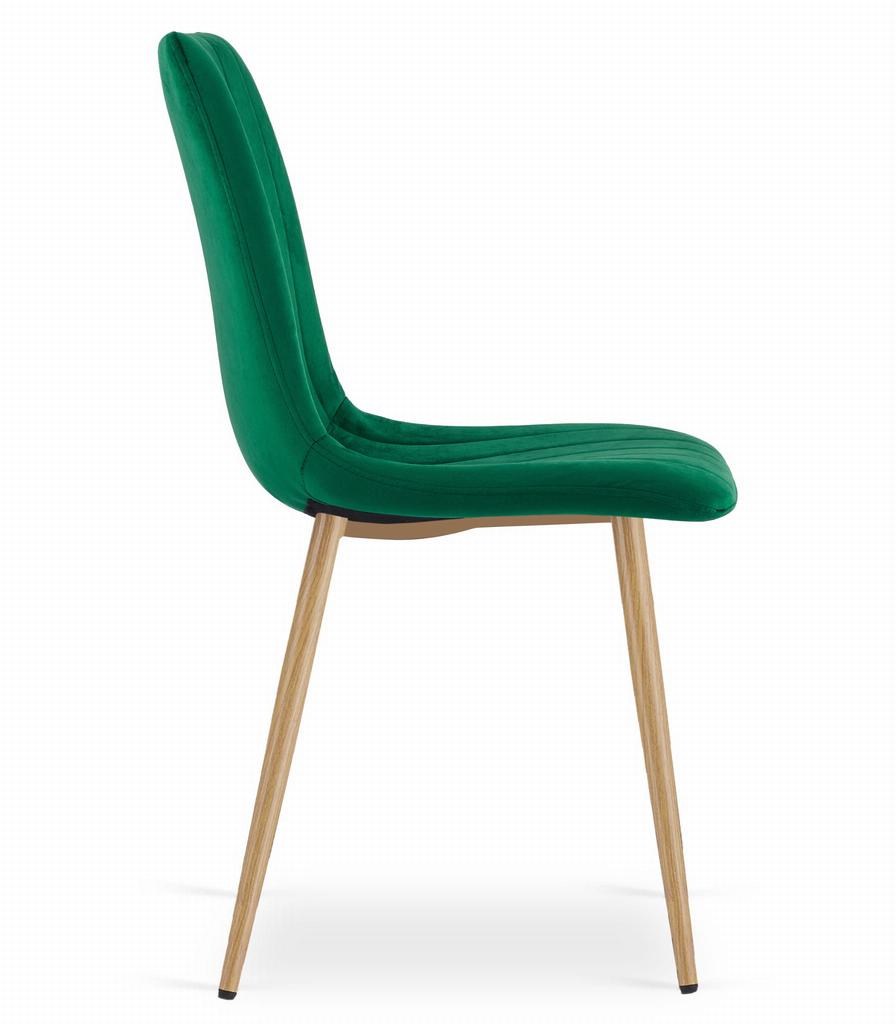 Lava Chair - Dark Green Velvet / Wood Color Legs X 1