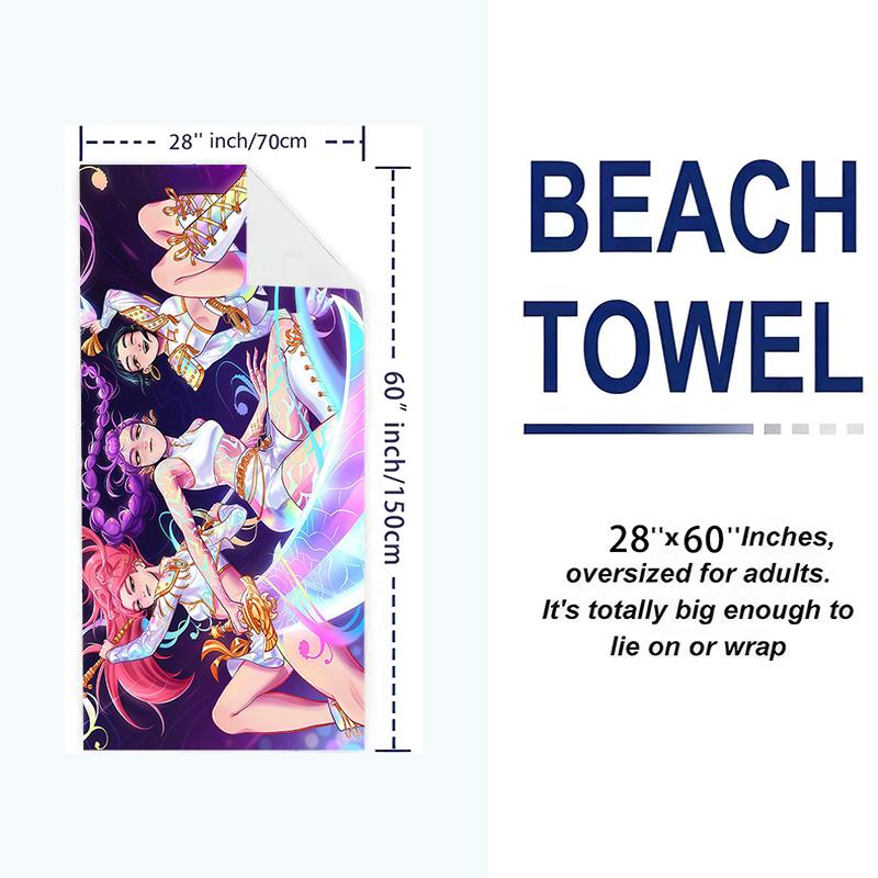 HUNTRIX Print Beach Towel, Large Soft Quick Dry Towel for Beach Camping Swimming