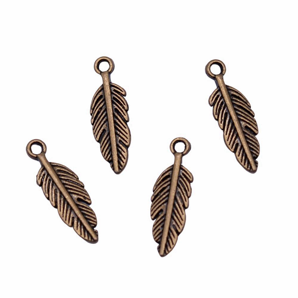 Feather Charms Multi Color Alloy Leaf Pendants For Boho Style DIY Jewelry Accessories