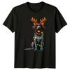 Christmas Dog Reindeer Antlers Lights Holidays Unisexs TShirt Unisexs Tee Graphic