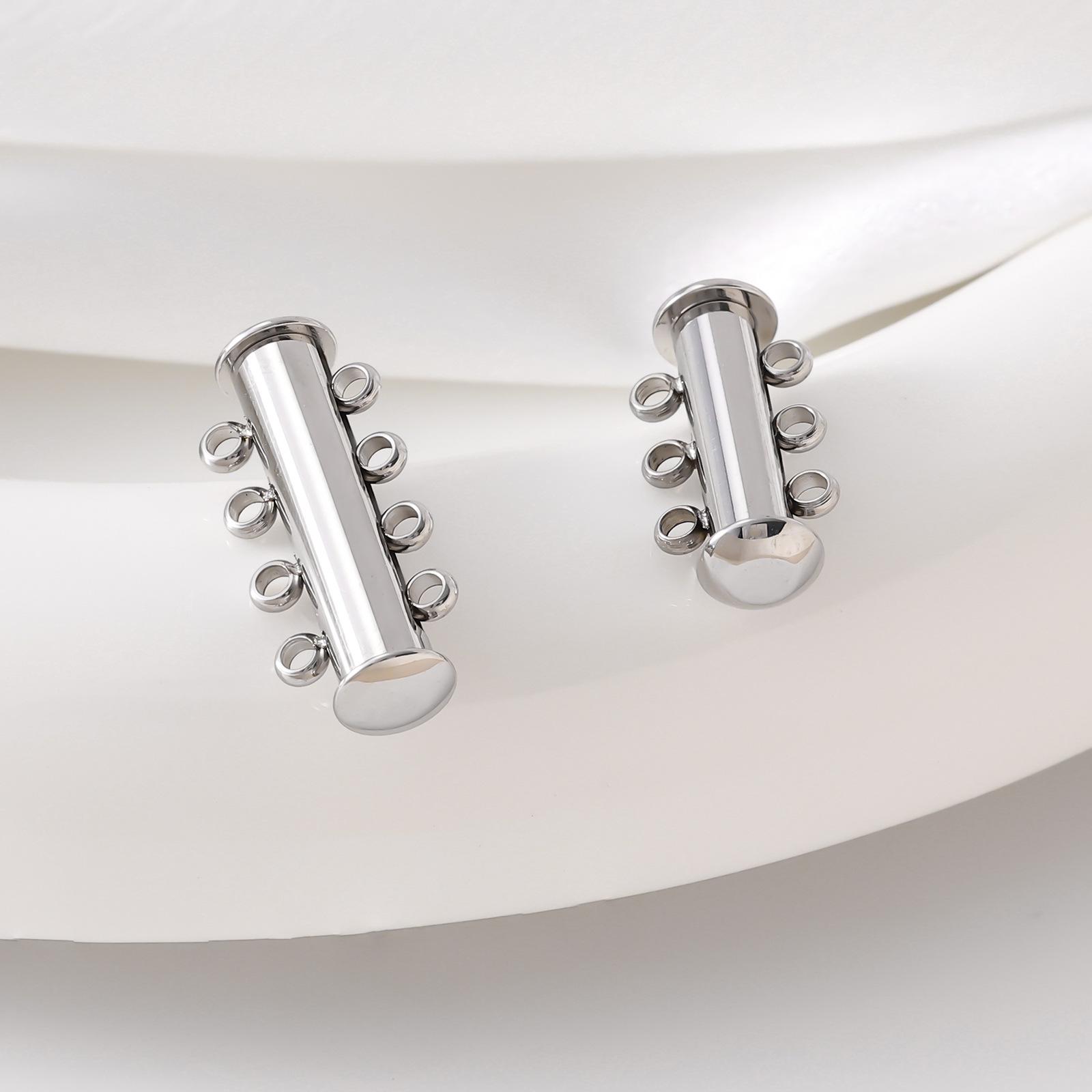 

Магнитный браслет из нержавеющей стали и титана, застежка-замок и соединитель Triple Row Clasp