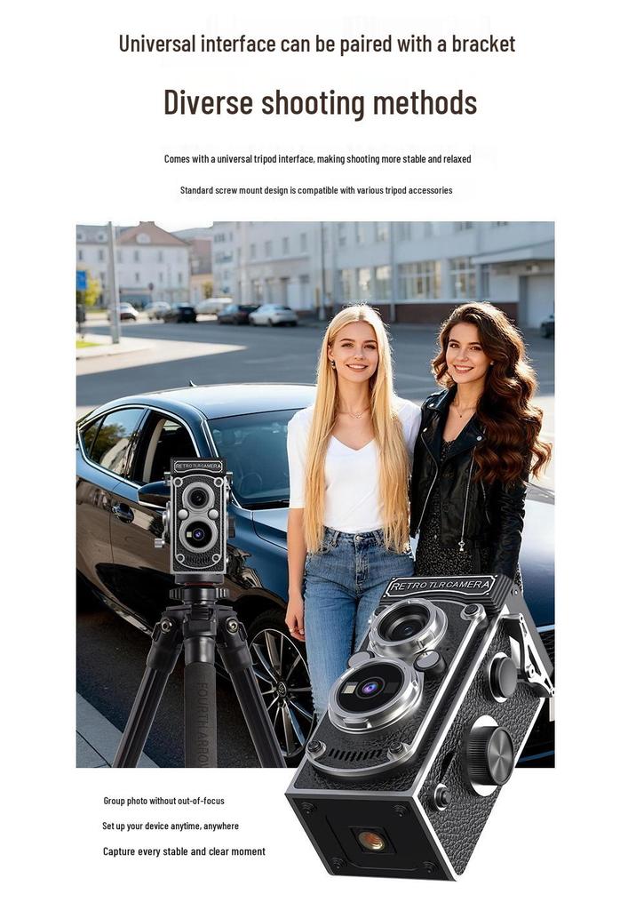 LK019 Retro HD Digitalkamera mit zwei Objektiven - Tragbares Reiseaccessoire für Studenten