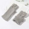 Women Girls Elastic Candy Color Arm Warmers Fingerless  Mittens Thick Warm Knitted Gloves