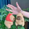 Capybara 11cm Fashionable Plush Keychain With Adorable Strawberry Hat Great Personalization For