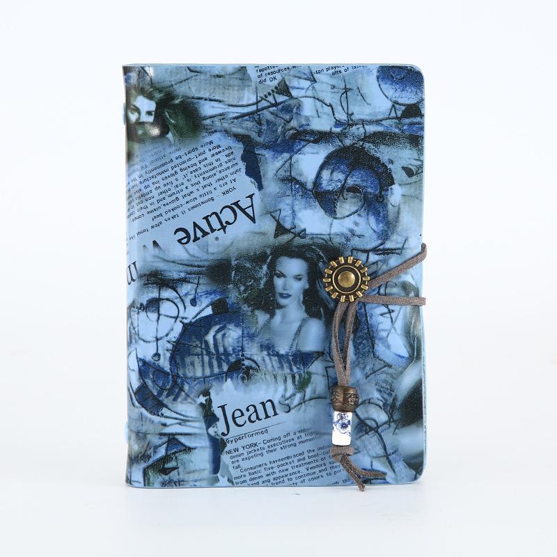 Custom Logo Leather Strap Notebook - Retro Travel Journal & Office Pocket Notebook