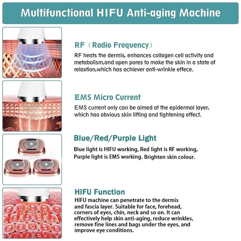 Mini HIFU Ultrasound Machine RF EMS Microcurrent Lift Firm Tightening Skin Wrinkle Anti-aging Machine Skin Care Beauty Device