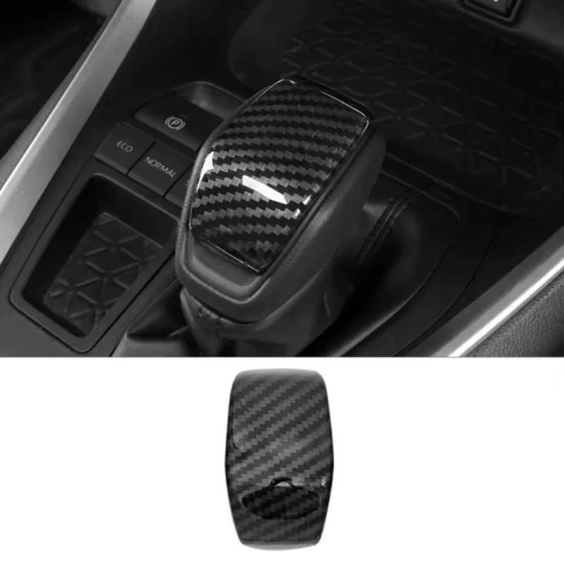 For Toyota Grand Highlander 2024 2025 ABS Carbonfiber Black Chrome Gear Lever Head Shift Knob Handle Cover Interior Accessories