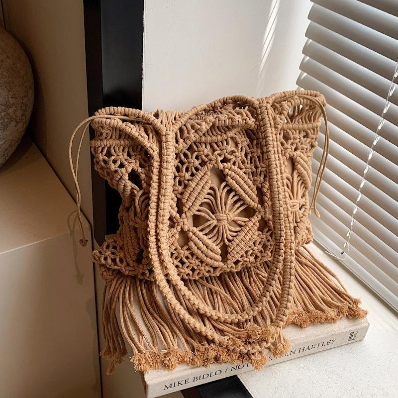 

Premium sense versatile vacation woven bag women s large-capacity new high-end sense woven shoulder bag