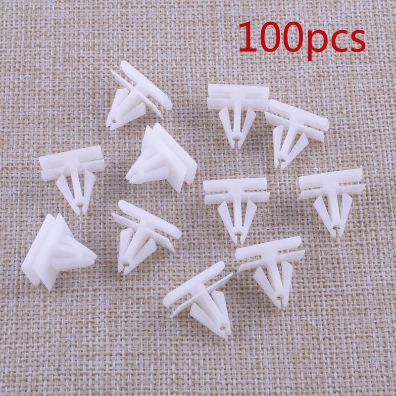 100Pcs Rocker Panel Moulding Clip Retainer White Fit for Buick Cadillac DeVille Auveco Chevrolet Lumina 25693852 19822