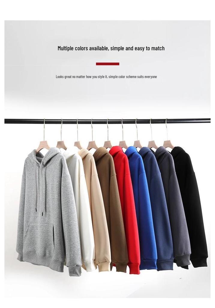 Men's Heavyweight Iron Gray Fleece Hoodie - Warm, Loose Fit for Autumn/Winter