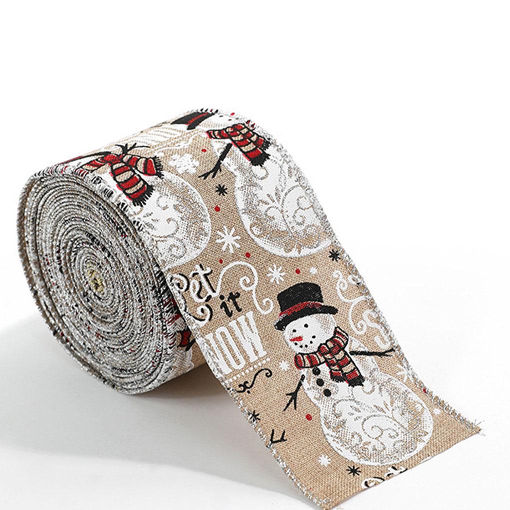 Linen Christmas Themed Ribbon Festive Atmosphere Anywhere Go Wrapping Ribbon Burlap Ribbon Ribbons