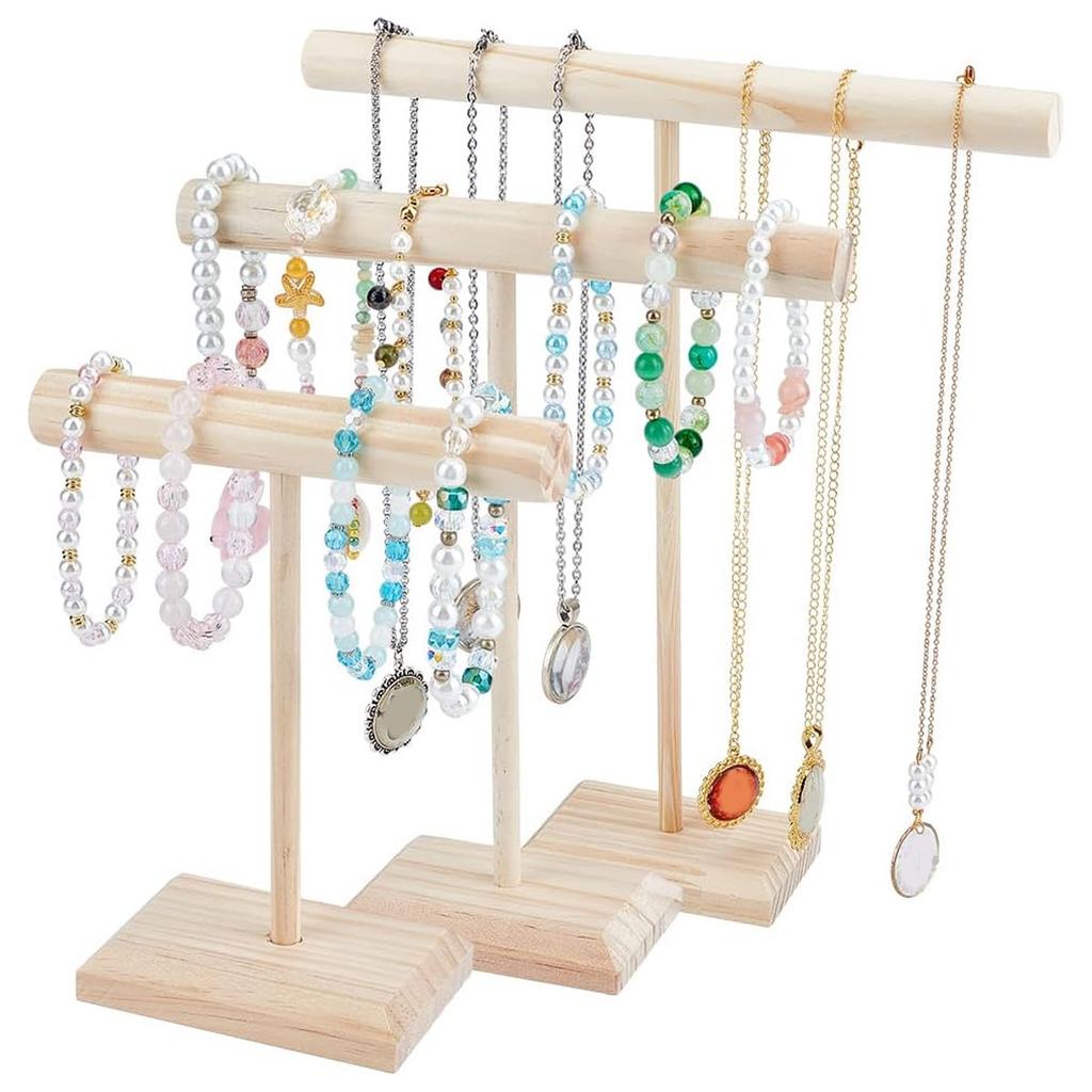 Wooden Bracelet Display Rack, T-shaped Jewelry Rack, Jewelry, Necklace, Watch Storage Rack, Minimalist Hanging Rack