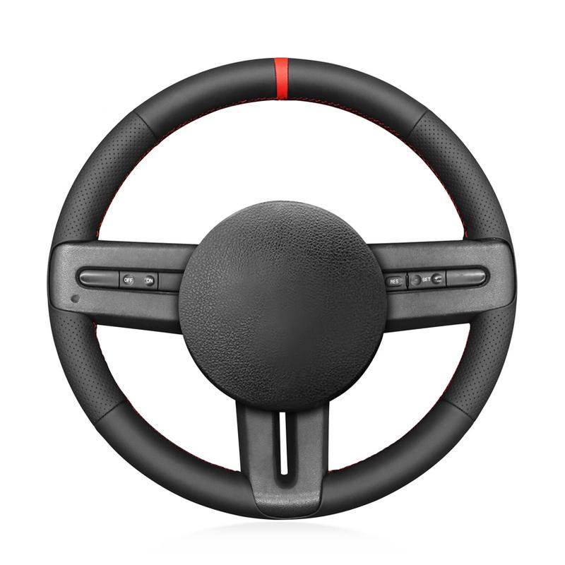 Black Faux Leather Car Steering Wheel Cover For Ford Mustang 2005 2006 2007 2008 20009 2010 2011 2012