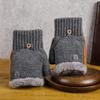 Soft Dual-use Gloves Acrylic Fibres Half Finger Gloves Knitted Yarn Flip Mittens  Keep Warm