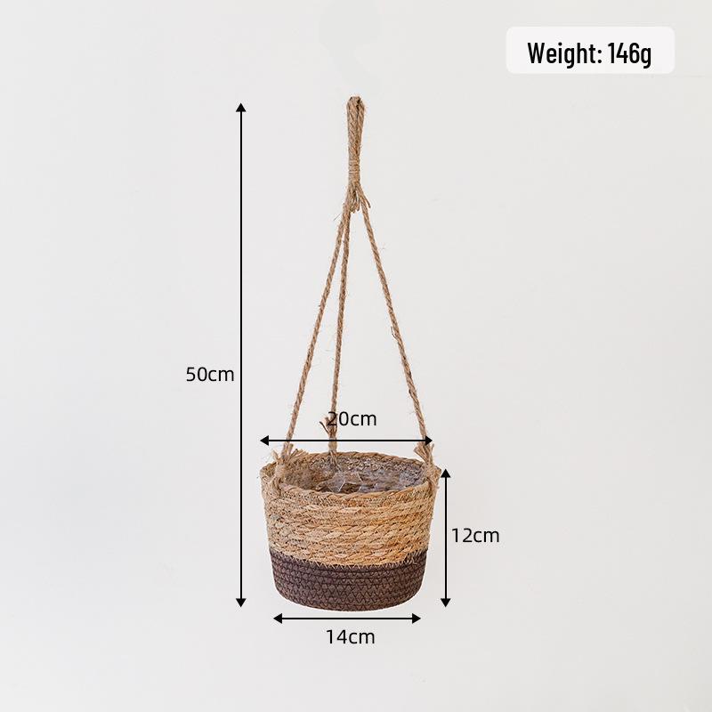 Woven Hanging Basket for Pothos - Creative Balcony Flower Pot
