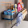 Punch-Free Bathroom Shelf with Towel Bar & Hooks