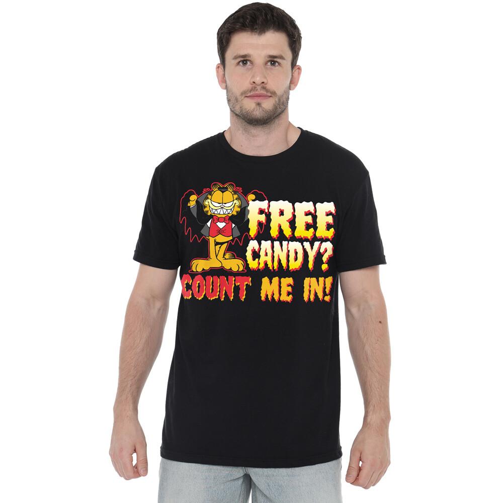 Garfield Count Me In T-Shirt S-2XL, Black Unisex T-Shirt