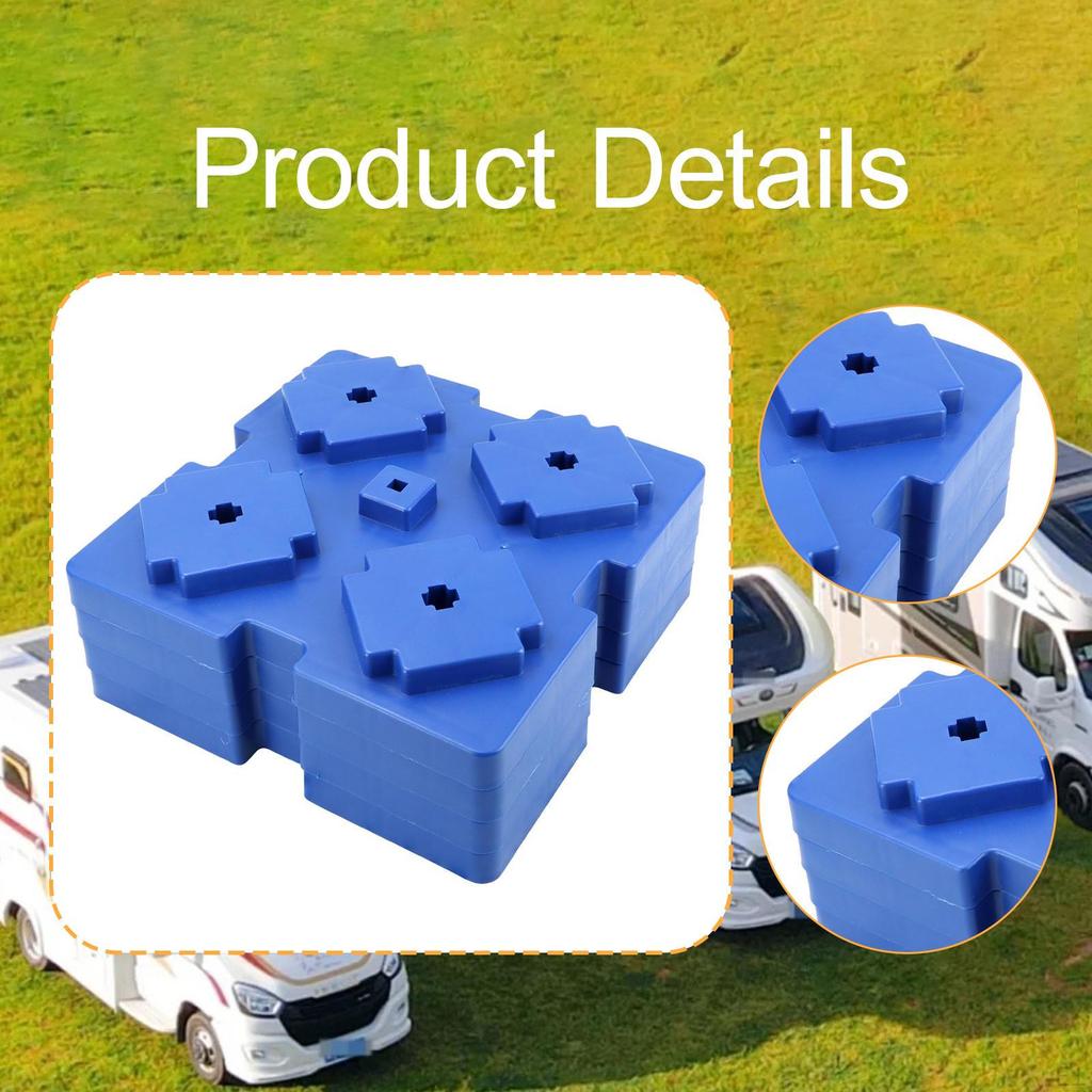 4x RV Leveling Blocks Interlocking Nested Chocks Trailer, Levelers Heavy Duty for Travel Trailer