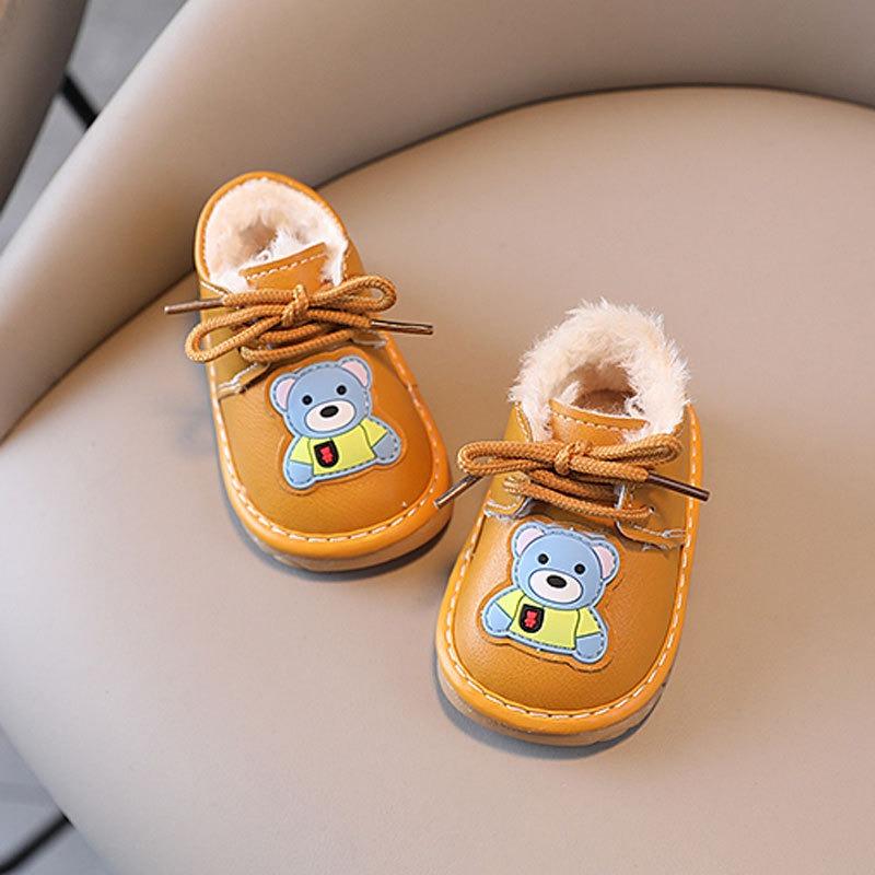 Baby Winterstiefel für Jungen & Mädchen im Alter von 1-3 Jahren Fleecegefüttert & Verdickt Weichsohlige Quetschschuhe für Kleinkinder