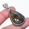 Natural Labradorite Gemstone Handmade 925 Sterling Silver Pendant 1.85" AP-14809