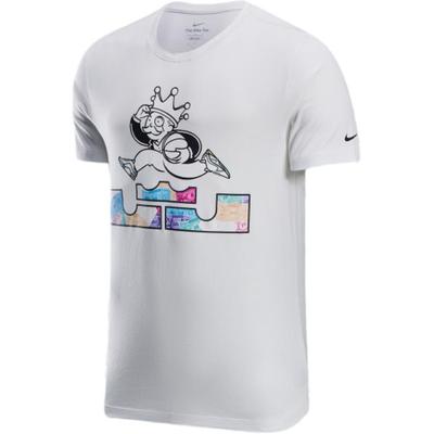 LeBron Rundhals Baumwolle Bequemes Kurzarm T-Shirt Herren Tops Weiß HF6190-100