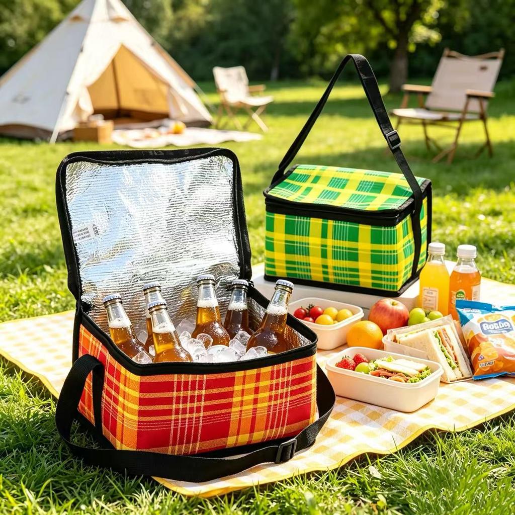 Oxford Cloth Insulated Outdoor Lunch Bag - Handheld Cold Storage Picnic and Takeaway Bag