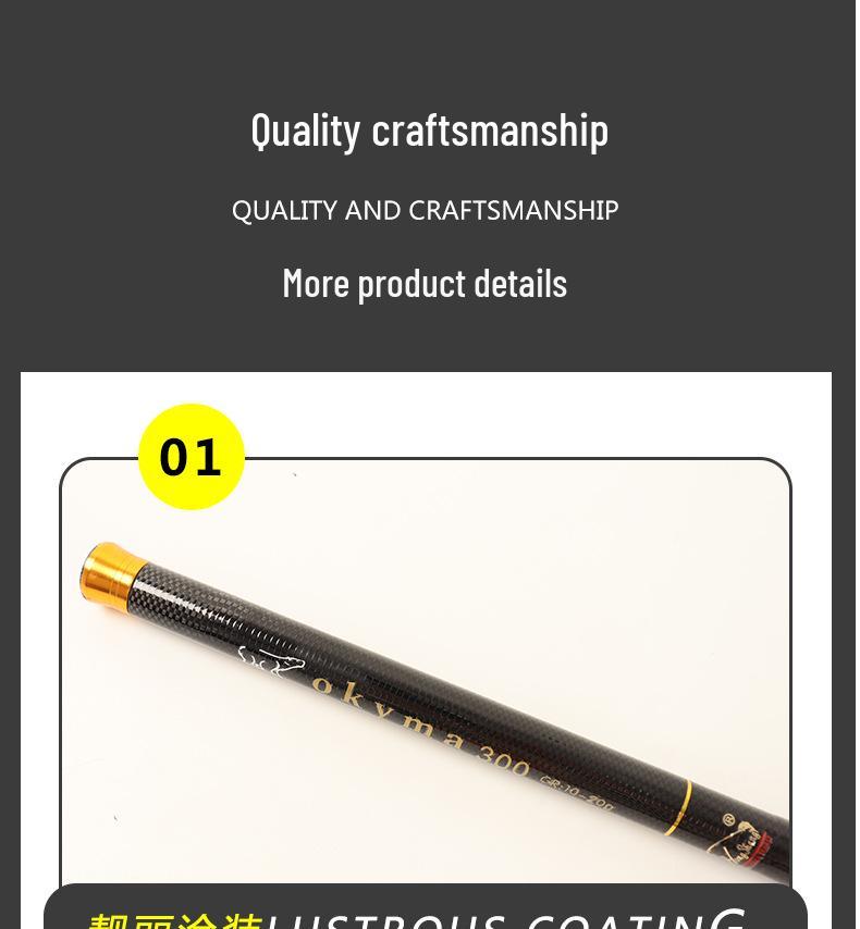Carbon Hand 28 Stream Rute - 43CM Super Hart, Einziehbar, Kurze Sektion Angelrute