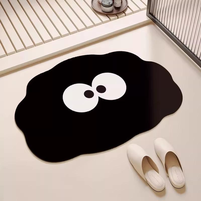 Dirt-Resistant Quick-Dry Non-Slip Cartoon Bathroom Mat with Diatomaceous Earth Water Absorption