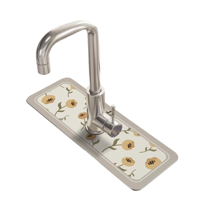 

Multipurpose Faucet Absorption Pad Kitchen Sink Mats Absorbent Faucet Pad Diatomite Texture for Drying and Decoration 1