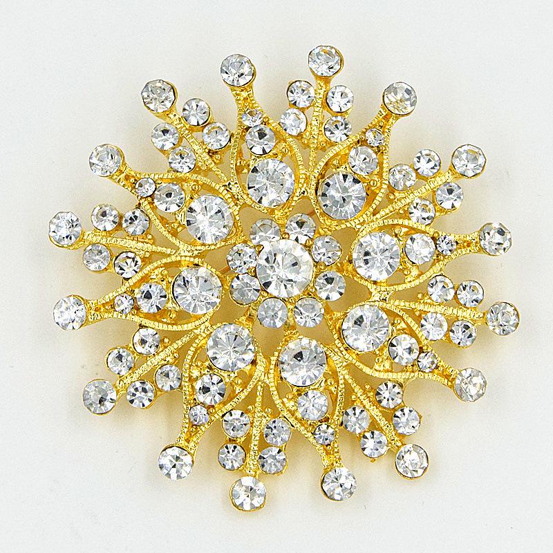 Elegant European Gold-Plated Brooch: High-End Women s Lapel Pin Accessory