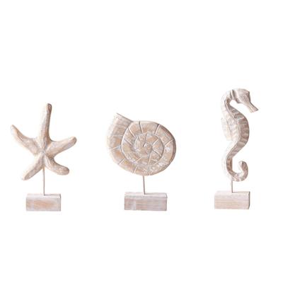 Wood Statue Beach Table Decor Coastal Decor Beach Theme Decor Accent Figurine for Living Room Home Bathroom Office Bedroom
