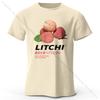 Juicy Lychee Print Tshirt  Fresh  Trendy Summer 100 Cotton Tops For Unisex Unisex