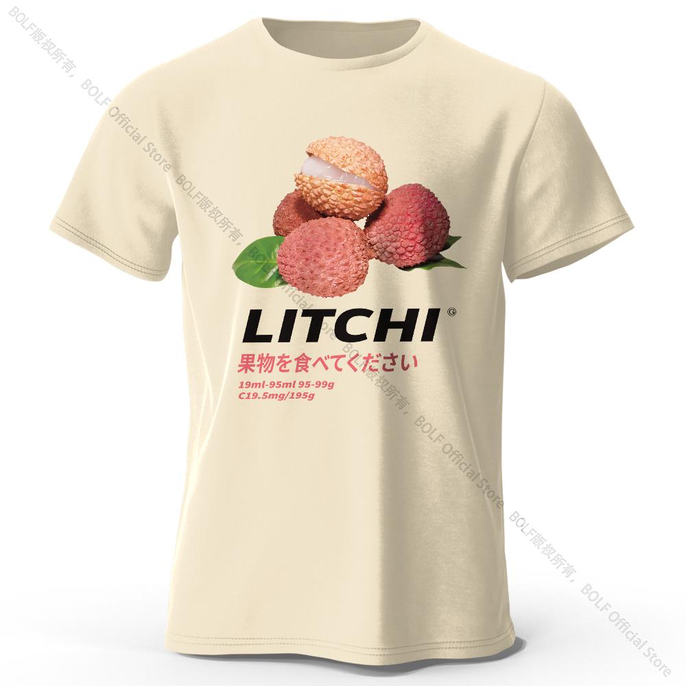 

Juicy Lychee Print T-shirt - Fresh & Trendy Summer 100% Cotton Tops for Men Women 4XL