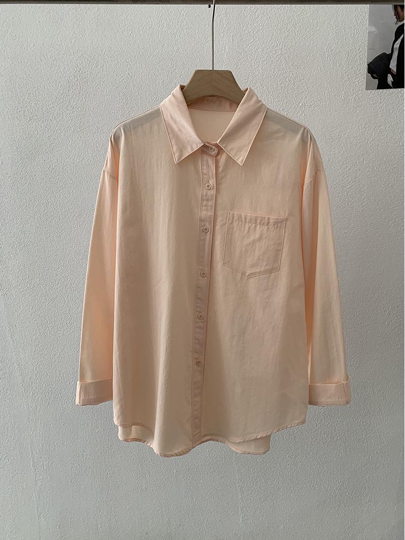 Oumalai 2026 Early Spring Korean Style Slimming Mid-Length Long-Sleeved Women s Shirt 6001 One Size