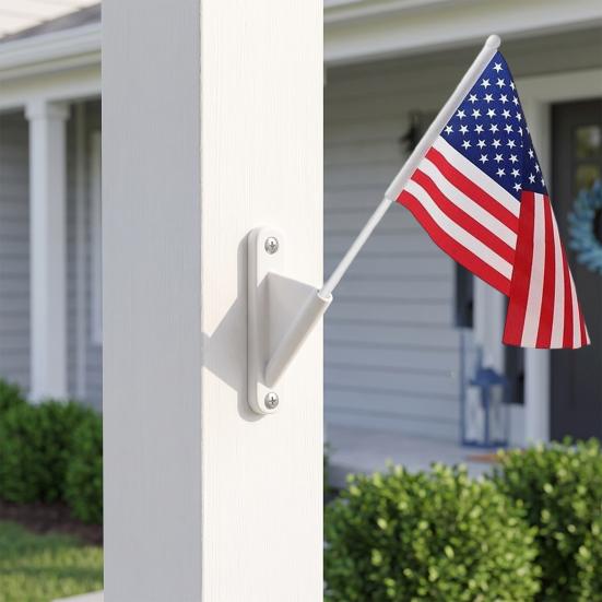 Weatherproof Flag Holder Mini Stick with Screws, Wall Mount Pole Miniature Base Holder, Small Display Bracket for Classrooms Offices Shops