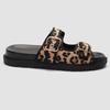 Fashion 2025 Summer New Round Toe Thick Sole Casual Beach Slippers Fashion Leopard Print Buckle Women Slippers Sandals Flats