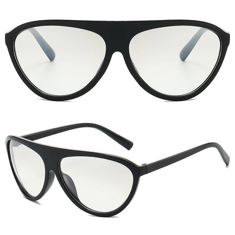 Aviator Shield Sunglasses – Trendy Oversized Black Frame UV400 Fashion Eyewear for Women & Men