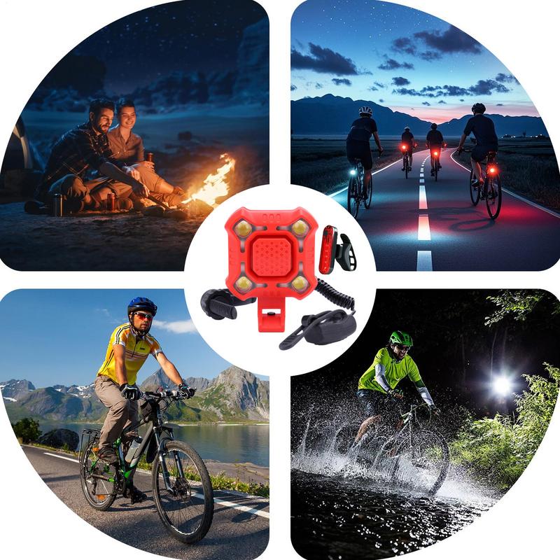 Bike Horn Cycling Bell With Light 2-in-1 Rechargeable Loud 140dB Cycling Horn With Bright Light For Road Mountain Electric Bike