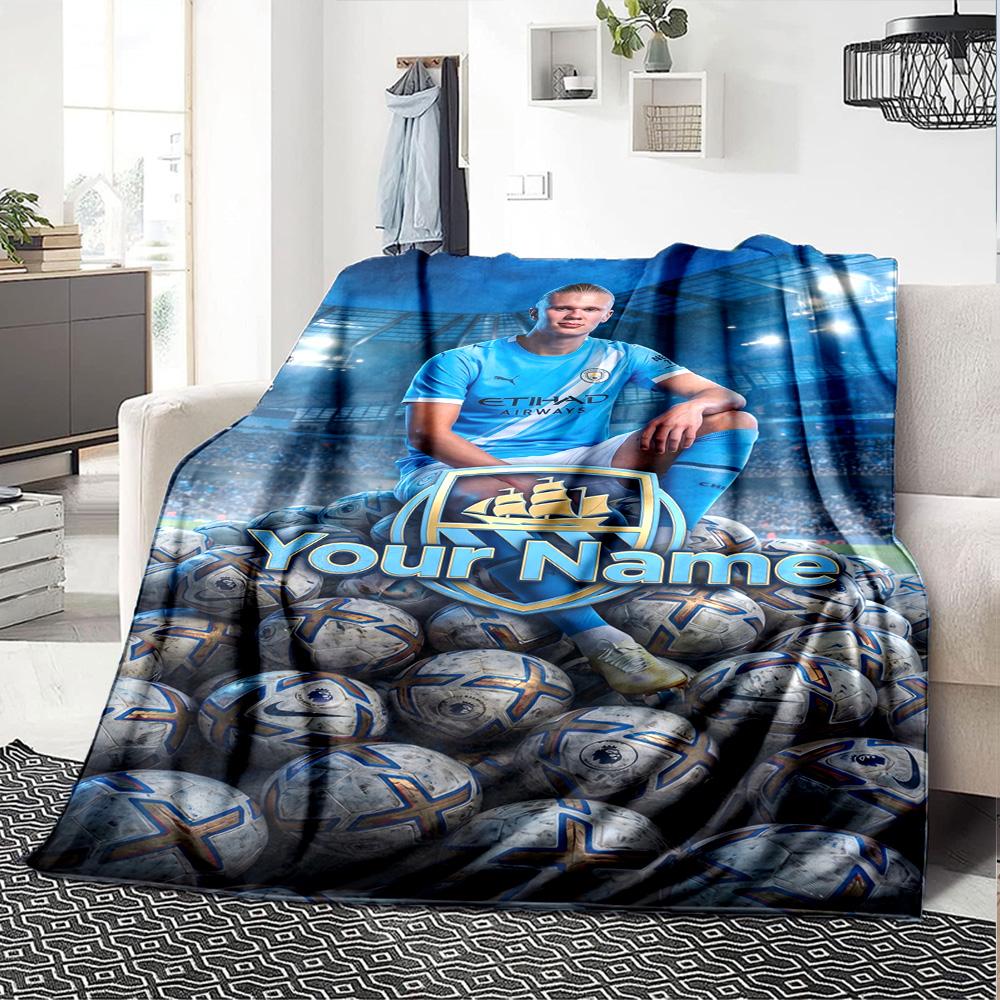 Haaland (68) Personalized Name Blanket Multi-purpose Personalized Blanket Warmthful Decor Throw For Living Room Nap Chair Picnics All-Season Use