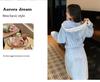 Women's Winter Fleece Long Bathrobe with Velvet - Sexy Bride Morning Robe Pajamas