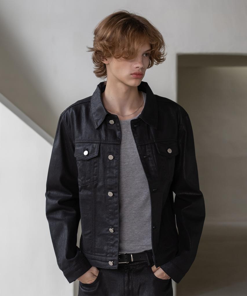 Decoroso Knox Denim Trucker Jacket [Coated Black]