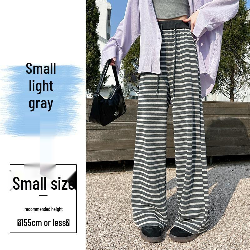 

Женские винтажные полосатые брюки с высокой талией на кулиске, эластичные и свободные, идеально подходят для весны/осени. M (96-105 jin)