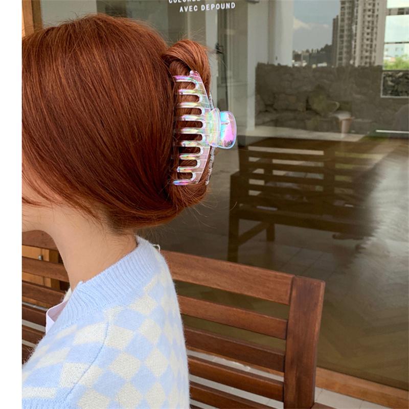 Elegant Mermaid Color Hair Claw Colorful Korean Cute Sweet Hair Clips for Women Hairpin Hair Accessories 2024 New Trendy