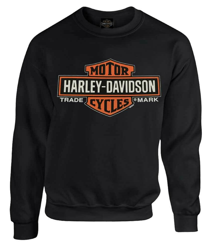 Harley-Davidson Herren Stretch B&S Woll Pullover Sweatshirt, Schwarz S black