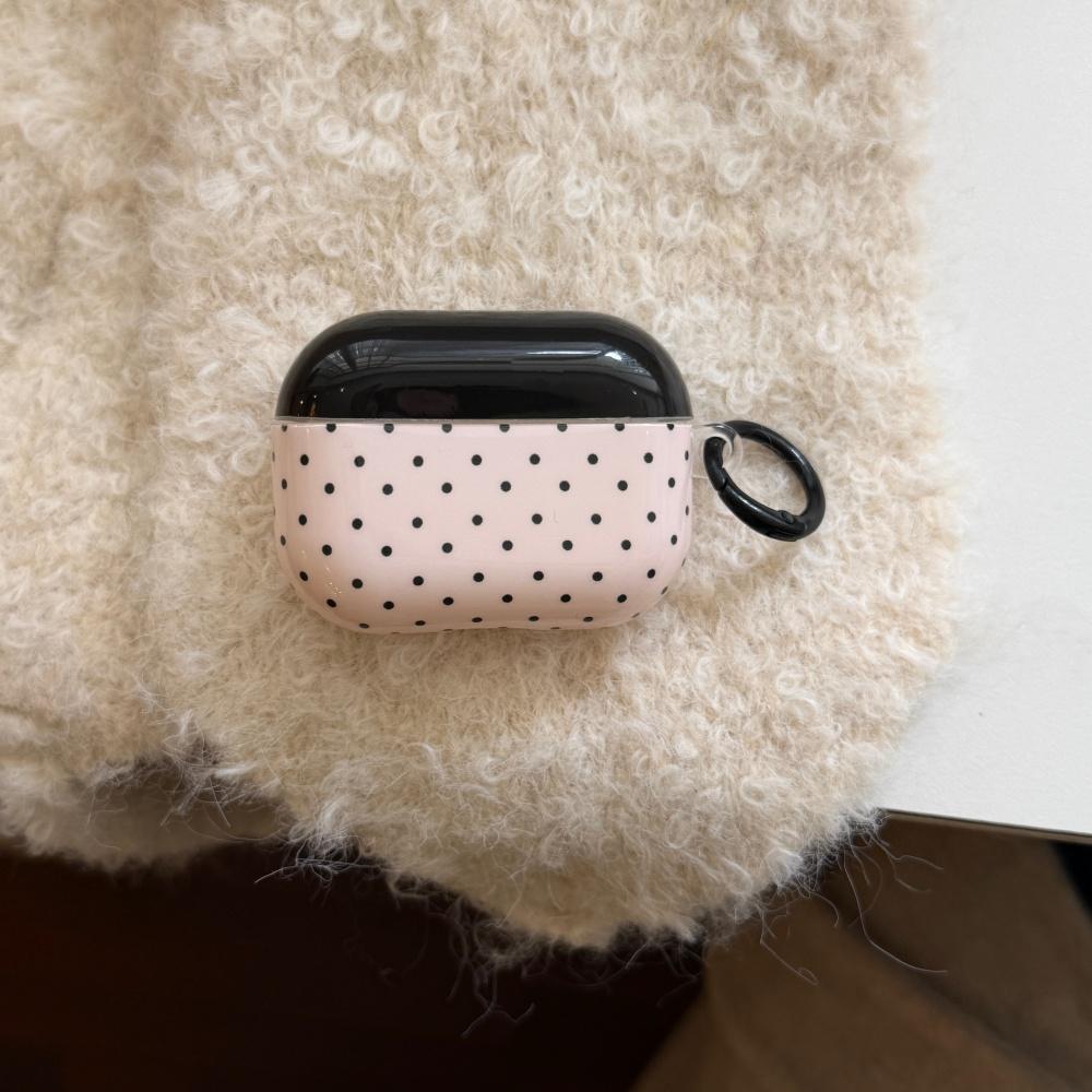 Black Cover Simple Polka Dot for Apple Airpods4 Earphone Case Airpodspro3 Generation Bluetooth Earphone Cover Airpodspro2 Personalized 3rd Generation